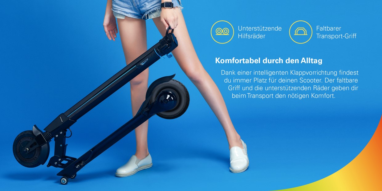 INMOTION E-Scooter L8F Über das Smartphone verbindest Du dich via Bluetooth mit dem INMOTION L8F E-Scooter. Mit der Smart App kannst Du nicht nur die Fahrgeschwindigkeit oder die verbleibende Leistung überwachen, sondern auch die Fahrgeschwindigkeit ändern, den Roller sperren, sowie deine eigenen Lichteffekte entwerfen.